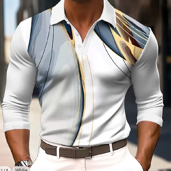 Ouku Other - Ouku Mens Abstract Design Button Down Shirt XL NEW